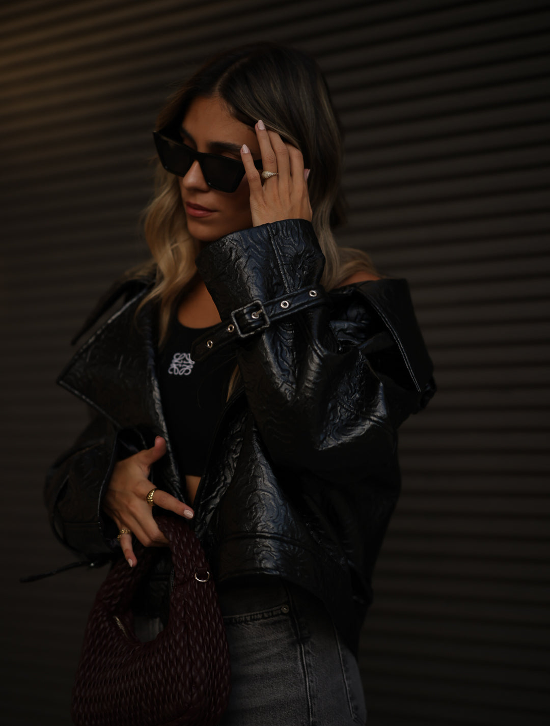 Alexa Black Biker Jacket