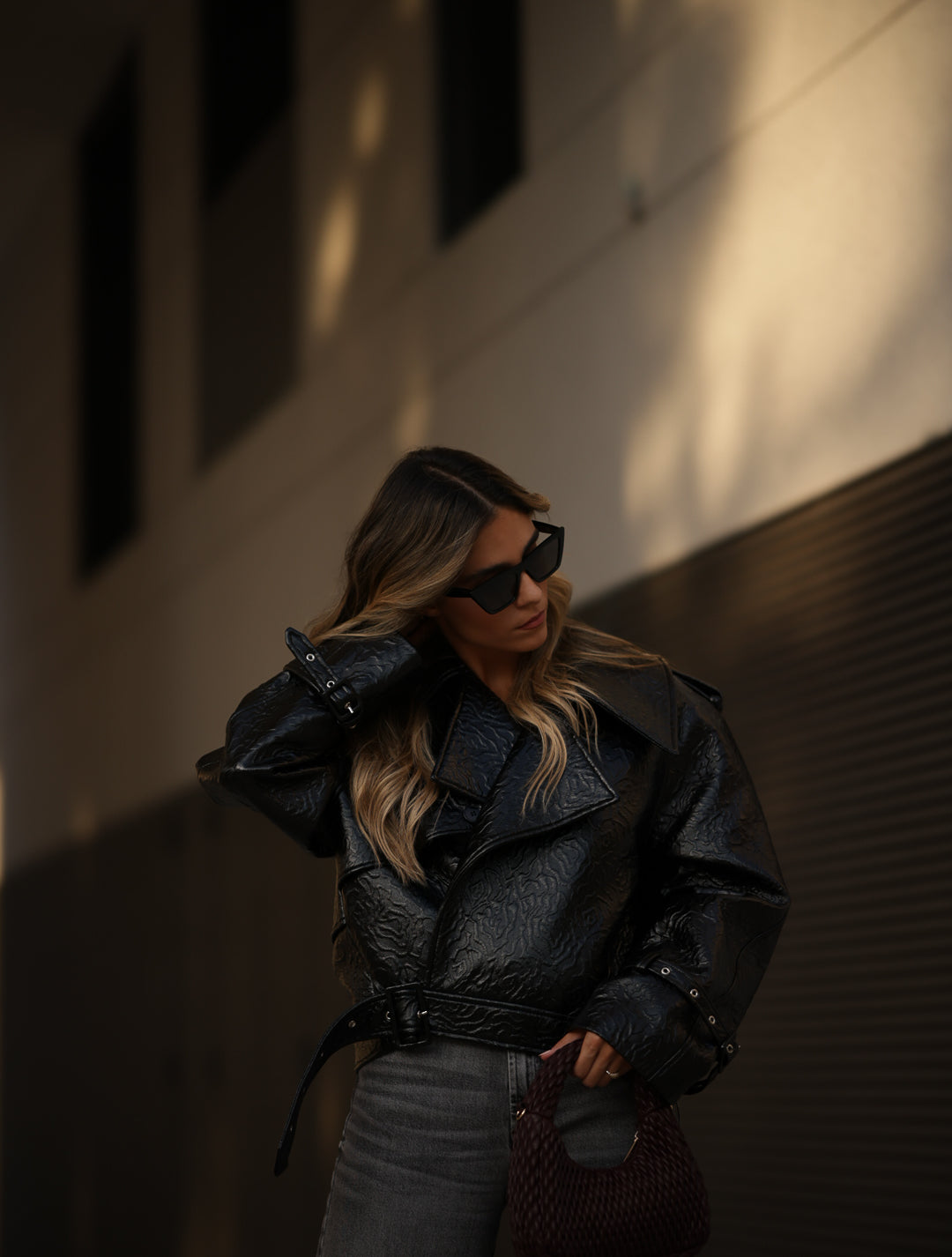 Alexa Black Biker Jacket