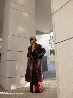 Cameron Burgundy Trench Coat