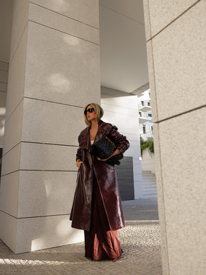 Cameron Burgundy Trench Coat