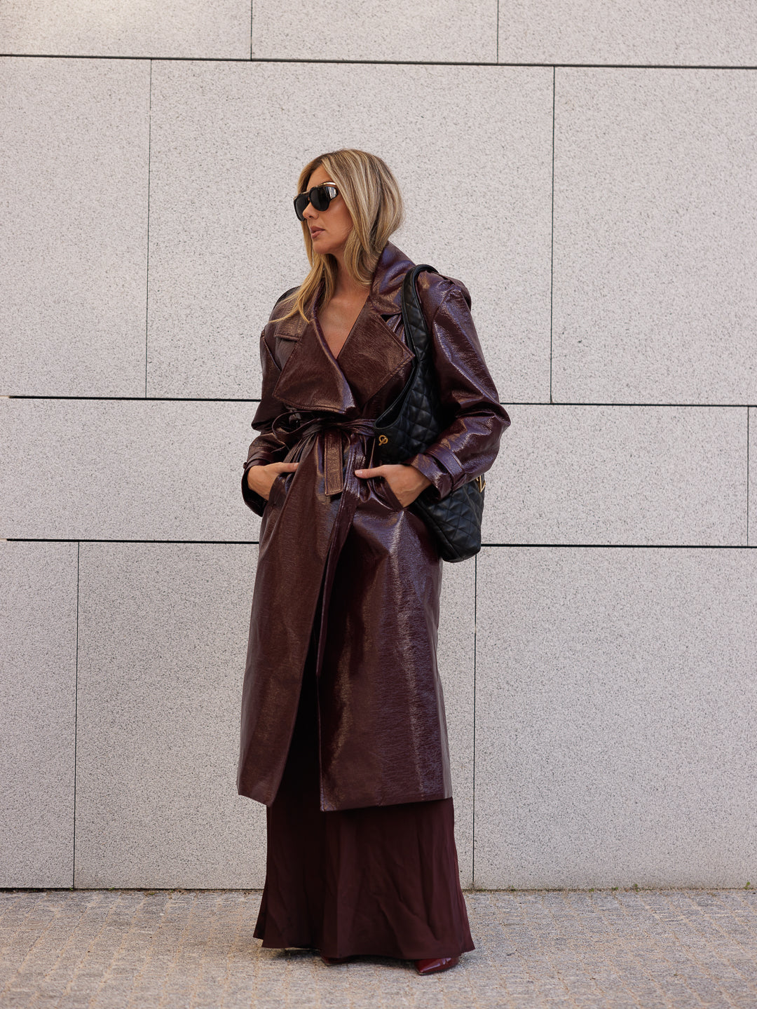 Cameron Burgundy Trench Coat