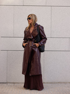 Cameron Burgundy Trench Coat