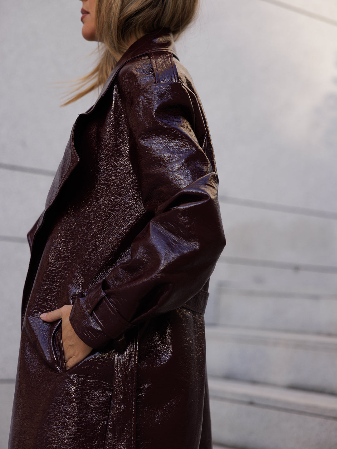 Cameron Burgundy Trench Coat