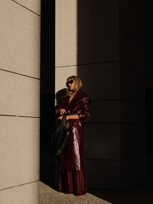 Cameron Burgundy Trench Coat