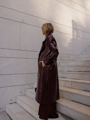 Cameron Burgundy Trench Coat